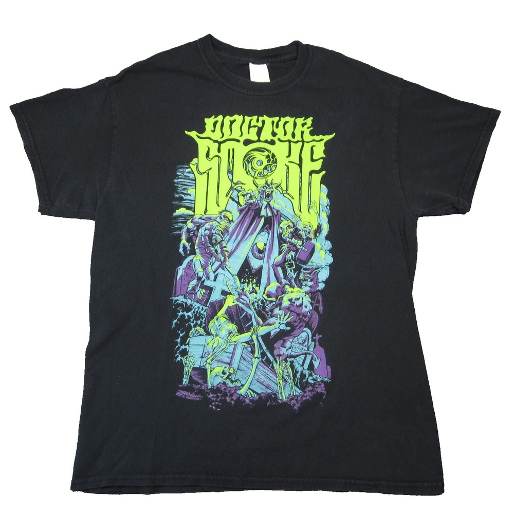 Doctor Smoke Band T-Shirt‎ M Black Graphic Print Dark Monsters Metal Rock Goth